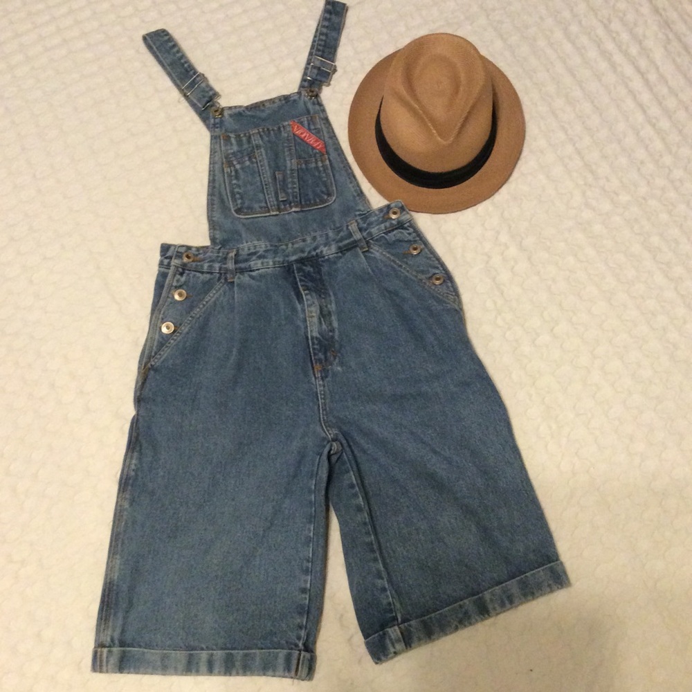Classic Blue Denim Women's Short Overalls
